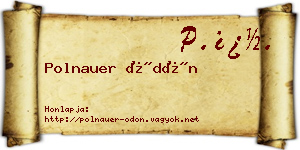 Polnauer Ödön névjegykártya